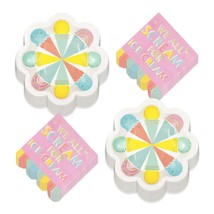 HOME &amp; HOOPLA Ice Cream Party Pastel and Metallic Paper Dinner Plates Pl... - $15.29