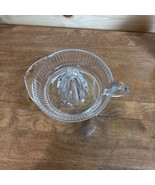 Vintage Clear Glass Citrus Juicer Reamer Handle Spout Ribbed  - $13.09