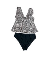 NWOT Women&#39;s Plus Size Leopard Print Tankini Swimsuit Two Piece Swim Siz... - $16.26 CAD