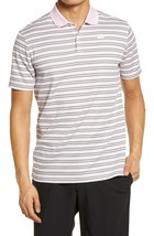 Nike Men&#39;s Dri-fit Golf Victory Striped Polo Shirt in Pink Foam / Dust/ ... - $39.97