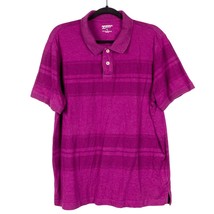 Arizona Jeans Polo Shirt XL Mens Purple Striped Short Sleeve Cotton Blend - £12.53 GBP