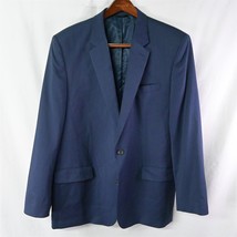 JM Haggar Classic Fit 48L Navy Blue Mens 2Btn Blazer Suit Sport Coat Jacket - £23.52 GBP