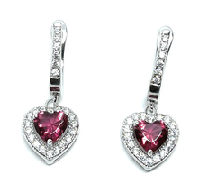 ADIRFINE 925 Sterling Silver Dangling Heart Huggie Earrings - £39.17 GBP