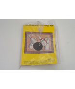 Vintage crewel embroidery kt mini picture kit bowling ball and pins 1028... - $26.96 CAD