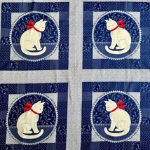 Simple Pleasures Sitting Cat Fabric PANEL VIP Cranston 100% Cotton 35&quot; L x 44&quot; W - £8.78 GBP