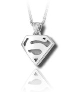 Sterling Silver Superman S Logo Funeral Cremation Urn Pendant for Ashes w/Chain - $325.00