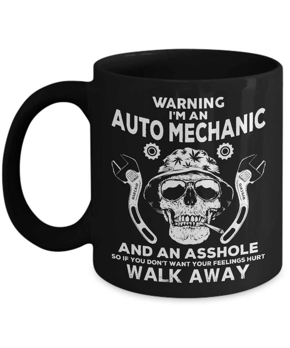 Auto Mechanic Coffee Mug Skull Graphic Gift Auto Mechanic Gift - $17.99