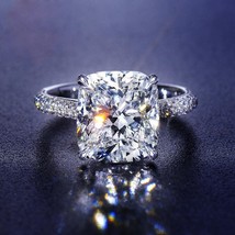 Real S925 Sterling Silver color 2 Carats Moissanite Diamond Ring for Women Fine  - £19.00 GBP