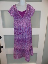 Faded Glory Purple Design Maxi Dress Size 4/5 Girls NEW - £14.27 GBP