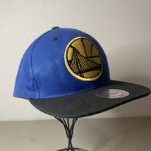 Golden State Warriors Hat Cap Mens Snapback Blue Mitchell &amp; Ness Logo Flatbill - £10.70 GBP