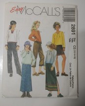 McCall's 2891 Size 12 14 16 Girls' Shirt Skirt Pants - $12.86