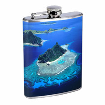 Fiji Islands D4 Flask 8oz Stainless Steel Hip Drinking Whiskey Tropical Pacific - £11.83 GBP