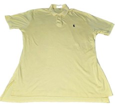 Polo Ralph Lauren Men&#39;s L Large Vintage Yellow Short Sleeve Polo Shirt golf - $11.18