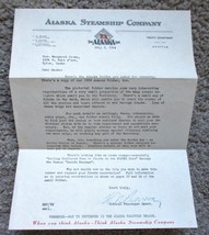 Vintage 1930s Alaska Steamship Company Fold-Out Tourism/Travel Brochures/Letter - £28.23 GBP