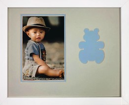 Wall Mount Childrens Nursery Infant Boy Blue and Green Teddy Bear Infant Photo F - £18.04 GBP