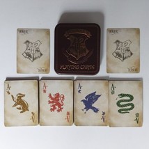 Official Harry Potter Wizarding World Hogwarts Playing Cards Metal Embos... - $10.88