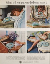 1963 Print Ad Bell Telephone System Lady Has Bedroom Phones  - £12.93 GBP