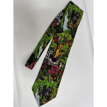 Zippo 1995 Mysteries of the Forest Silk Mens Tie Jungle Animals Waterfall - $59.99