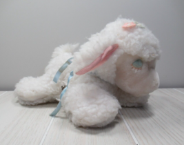 Eden vintage plush musical sheep white Mary Had a Little Lamb blue bow f... - $14.84