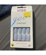 kiss gel fantasy nails short baby blue  Squoval FC09 - $9.99