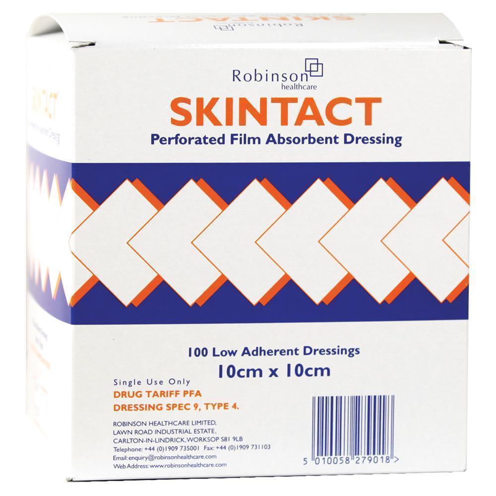 SkinTact Absorbent Dressing 10cm x 10cm x 100 - $39.50