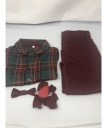 Toddler Boy 4 Piece Outfit ( Button Down Shirt, Bow Tie, Suspenders, Pan... - $16.04