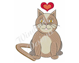Cat Love - Machine Embroidery Design - £2.79 GBP