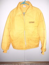 Vintage Cap&#39;n Jac USA made Puffer Jacket Yellow Mens M Caterpillar lift ... - £67.26 GBP