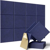 12 Pack Acoustic Panels Self-Adhesive, 12&quot;X 12&quot;X 0.4&quot;Sound Proof Foam, Navy Blue - £37.56 GBP