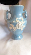 Vintage Fantastic Weller Pottery Blue with Cameo Rose Vase - £63.13 GBP