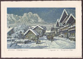 First Infantry Division - Vintage Christmas Card, Garmisch and the Zugspitze - £9.79 GBP