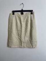 Requirements Women’s Beige Lined Skirt Size 12 Pleated Back Elastic Zip  - £7.01 GBP