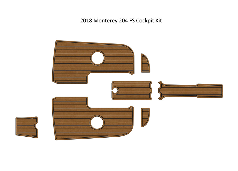 2018 Monterey 204 FS Cockpit Pad Boat EVA Foam Faux Teak Deck Floor Mat ... - $599.00