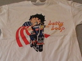 Betty Boop - with her motor cycle on a new extra large (XL) White tee shirt  - £19.98 GBP