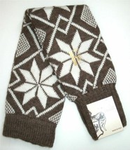 SCANZI Italy Winter LEG WARMERS Socks BROWN Snowflakes One Size FREE SHI... - £50.23 GBP