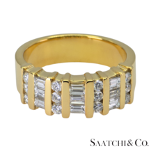 18k (750) Yellow Gold Natural Diamond Golden Ring - £1,107.31 GBP