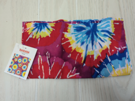 Walmart Tie-dye bandana red yellow blue purple 21" - $5.87