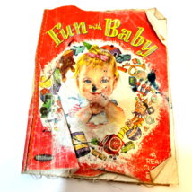 Antique Vintage 1952 Whitman Fun With Baby A Real Cloth Book Full Color - £11.39 GBP