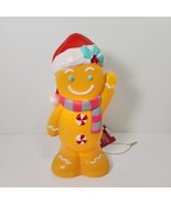 CHRISTMAS BLOW MOLD TABLETOP GINGERBREAD MAN LIGHTS UP NEW  11&quot; SANTA HA... - $20.56