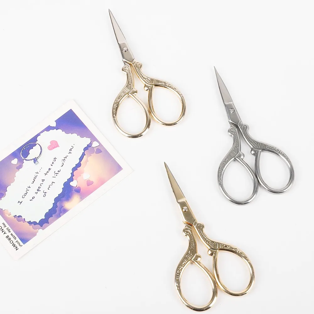 Sporting 1pc European Style Sewing Scissors Gold Stainless Steel Tailor Scissor  - £23.81 GBP