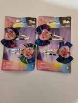 Lot of 2 New DreamWorks Trolls World Tour Princess Poppy Bow Hair Clips - £6.12 GBP