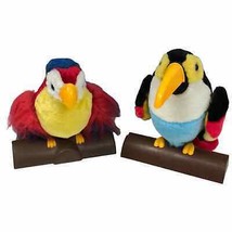 Vintage 1991 Gemmy Industries Animated Pete The Repeat Parrot Toy & Toucan - £47.29 GBP