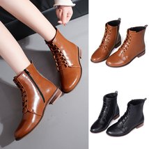 Women Ladies Fashion Leather Fashion Roman Riding Cowboy Shoes Short Boots - £32.92 GBP