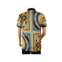 Mens PLATINI Sports Polo Shirt With Rhine Stones Fancy Medallion DPP8241 Black image 5