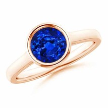 Authenticity Guarantee 
Angara Natural 7mm Blue Sapphire Ring in 14K Rose Gol... - £5,172.48 GBP
