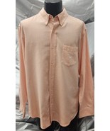 Ralph Lauren Chaps Mens XL Shirt Long Sleeve Button-Down orange w/ white Stripes - £19.02 GBP