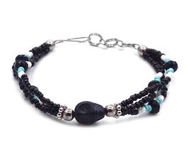 Mia Jewel Shop Skull Tumbled Magnesite Gemstone Crystal Seed Beaded Multi Strand - £14.57 GBP