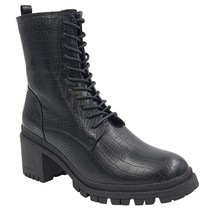 NY &amp; Company Women Lug Sole Combat Boots Harlow Size US 10 Black Snake P... - £28.82 GBP