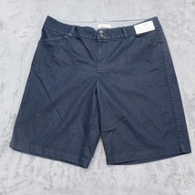 Dockers Shorts Womens 16 Blue Mid Rise Back Button Pockets Chino Casual Bottoms - $19.68