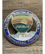 Vintage 1987 The Great Sunrise Balloon Race Hot Air Balloon Lapel Hat  K... - $7.92